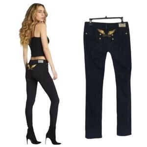 Robin’s Jean Marilyn Skinny Black/Gold Wings/Women’s Size 26